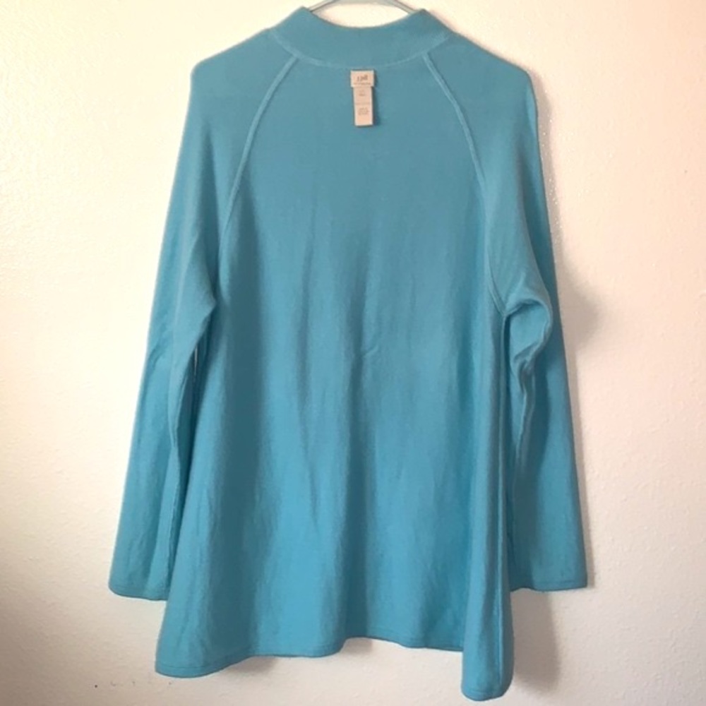 VINTAGE J. JILL 100% CASHMERE MOCK NECK TUNIC SWEATER SIZE LARGE TALL - Picture 15 of 15